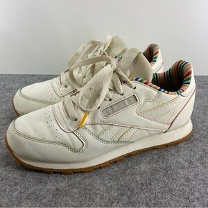 Reebok Classic Faux Leather Chalk Kids Youth Women Shoes Sneakers Size 4